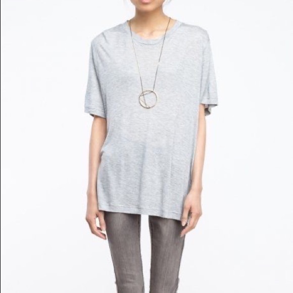 Cheap Monday Grey Soft Modal Jersey Oversized Boyfriend Tee Shirt - Picture 2 of 2